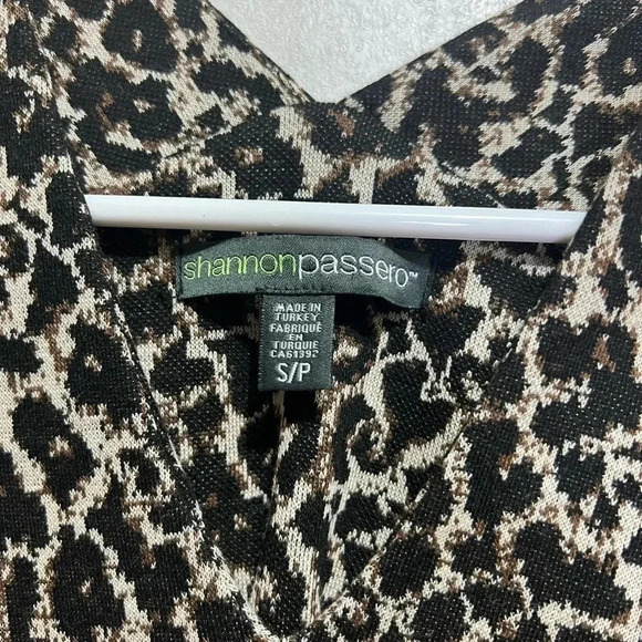 SHANNON PASSERO Cheetah Leopard Print Vneck Tunic Top Size Small - Picture 2 of 9